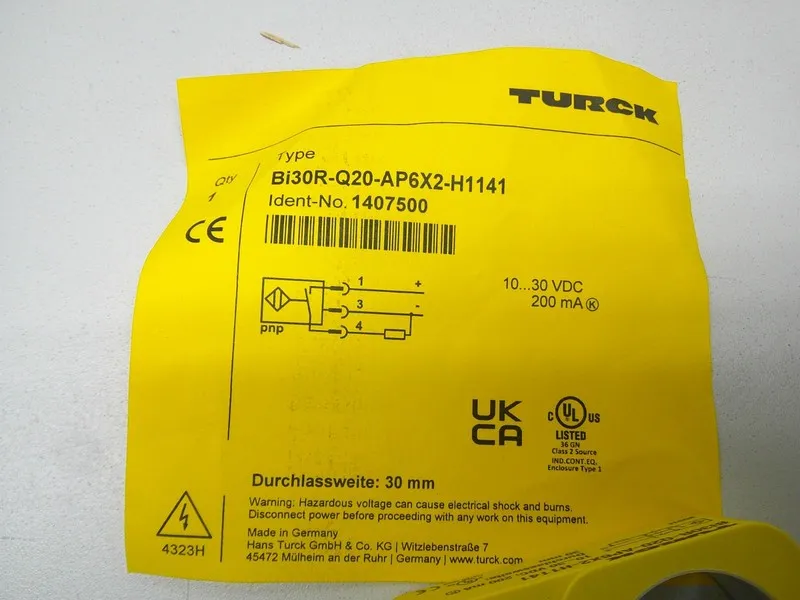 Датчик приближения TURCK BI30R-Q20-AP6X2-H1141 Proximity Sensor, 6mm Range, 10-3