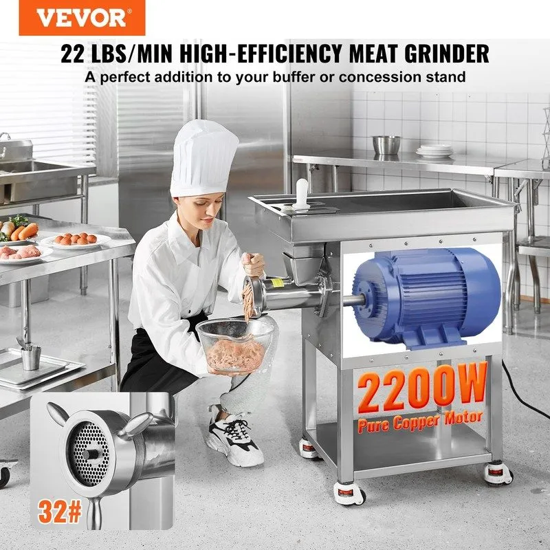 Оборудование для общепита Commercial Electric Meat Grinder 22Lb/Min 2200W Indust