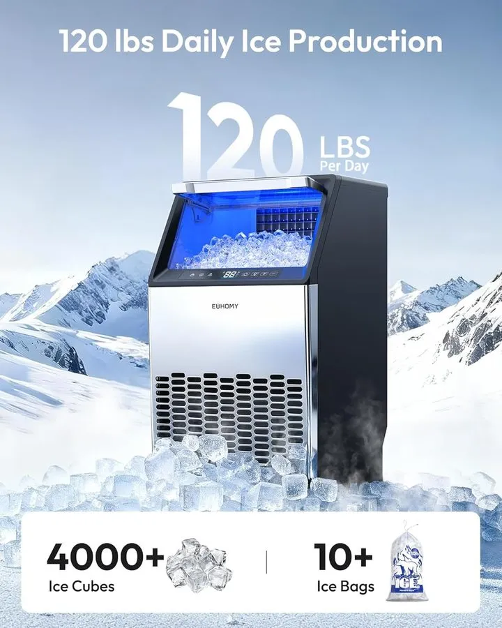 Льдогенератор Commercial Under Counter Ice Maker with Drain Pump 120Lbs/24H Outp