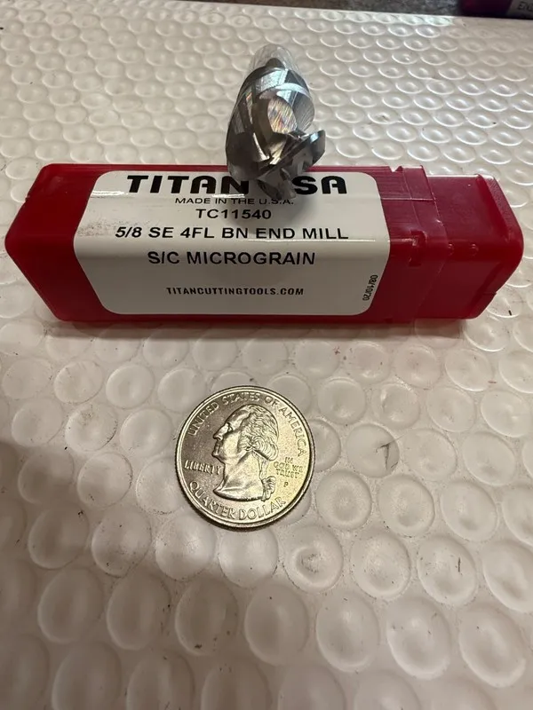 Режущий инструмент Titan USA Carbide Endmill 5/8 SE 4FL BN END MILL S/C TC11540 — фото лота 1