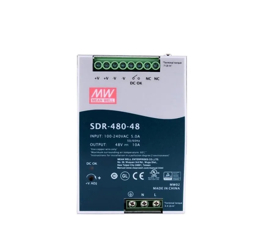 Блок питания Mean Well SDR-480-48 DIN Rail Power Supply 48V 10A 480W High Effici