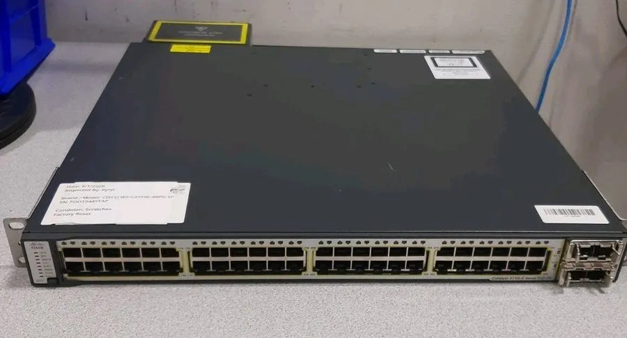 Коммутатор Cisco Catalyst WS-C3750E-48PD-SF 48-Port Gigabit PoE 2x 10GbE X2 Swit