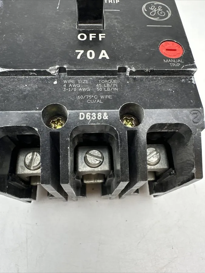 Автоматический выключатель ABB / General Electric GE TEY370 3p 70a 480v Circuit 