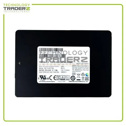 SSD-накопитель Samsung PM863a 2.5"1.92TB SSD SATA 6.0Gpbs Solid State Drive MZ-7