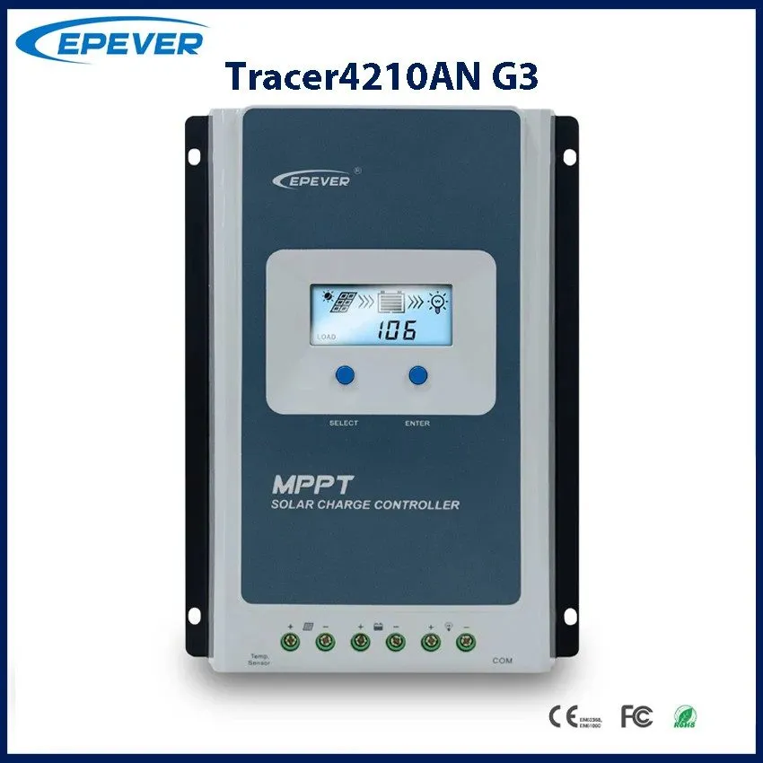 Аккумулятор EPEVER 40A MPPT Solar Charge Controller 12V/24V Max 100V PV Tracer42 — фото лота 1
