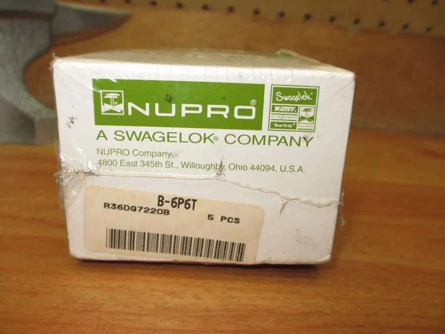 Клапан Nupro Swagelok B-6P6T (BOX OF 5) Brass Shut Off Valve Instr Plug