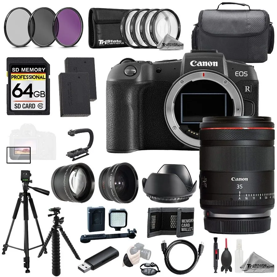 Объектив Canon EOS R8 + Canon RF 50mm f/1.8 STM Lens+64GB+ExtBat+9PCFltr-MEGAKit