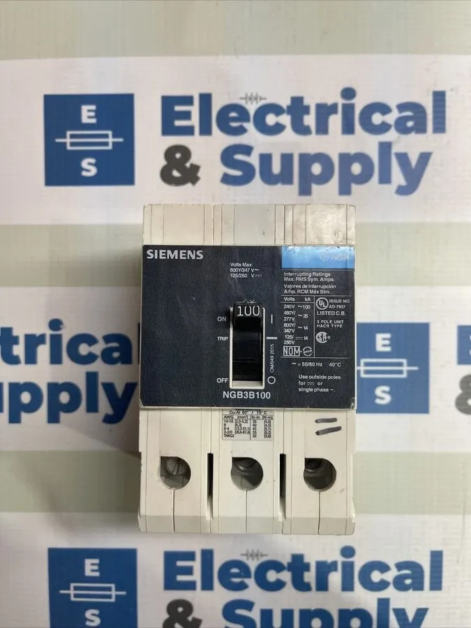 Автоматический выключатель Siemens NGB3B100B / NGB3B100 3p 480v 100a Circuit Bre