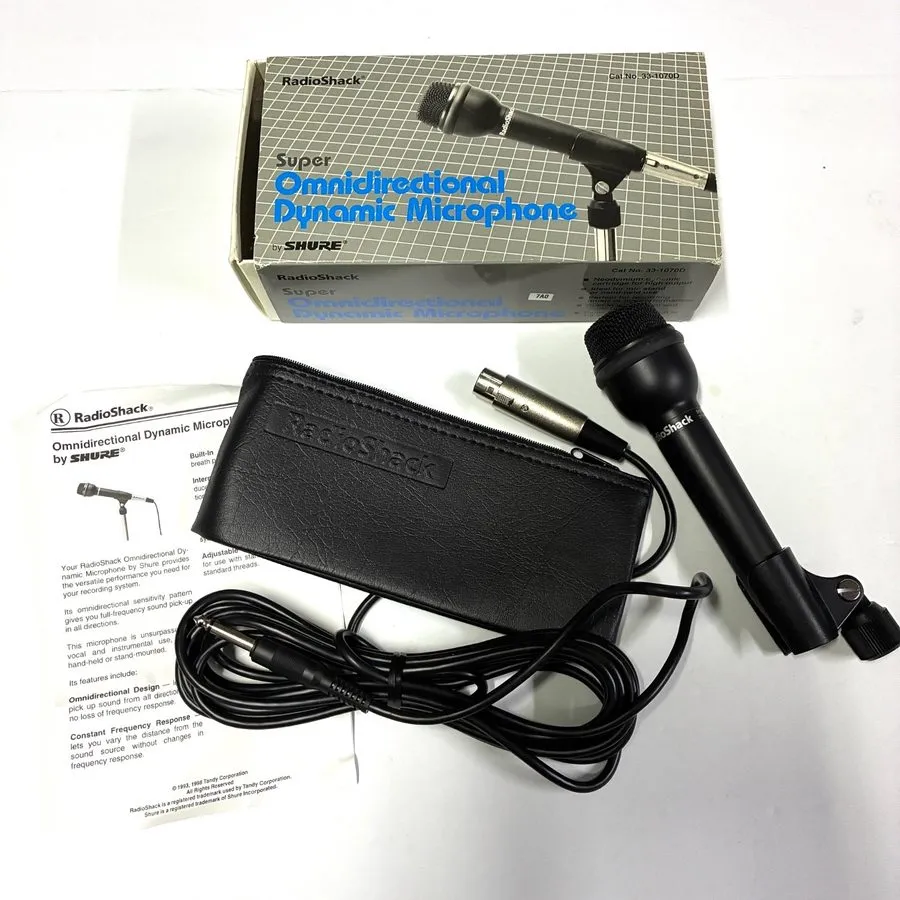 Микрофон Shure Radio Shack Model 33-1070D Omni-Directional Dynamic Microphone VG