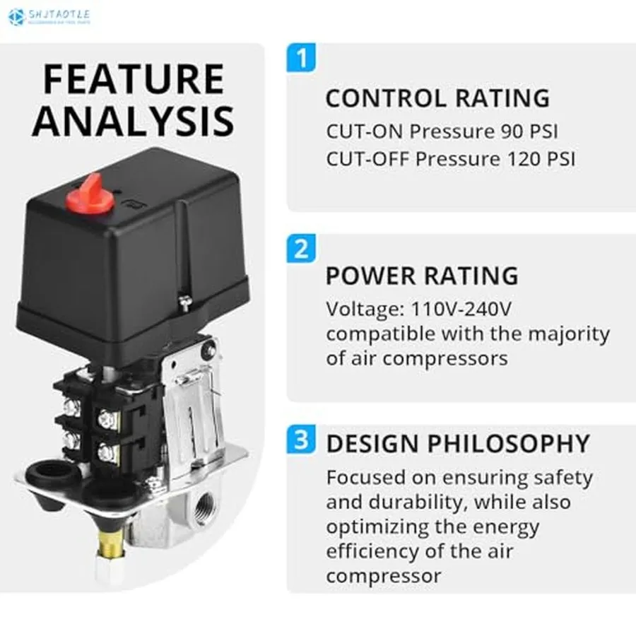 Регулятор давления Air Compressor Pressure Switch with Air Filter Pressure Regul — фото лота 2
