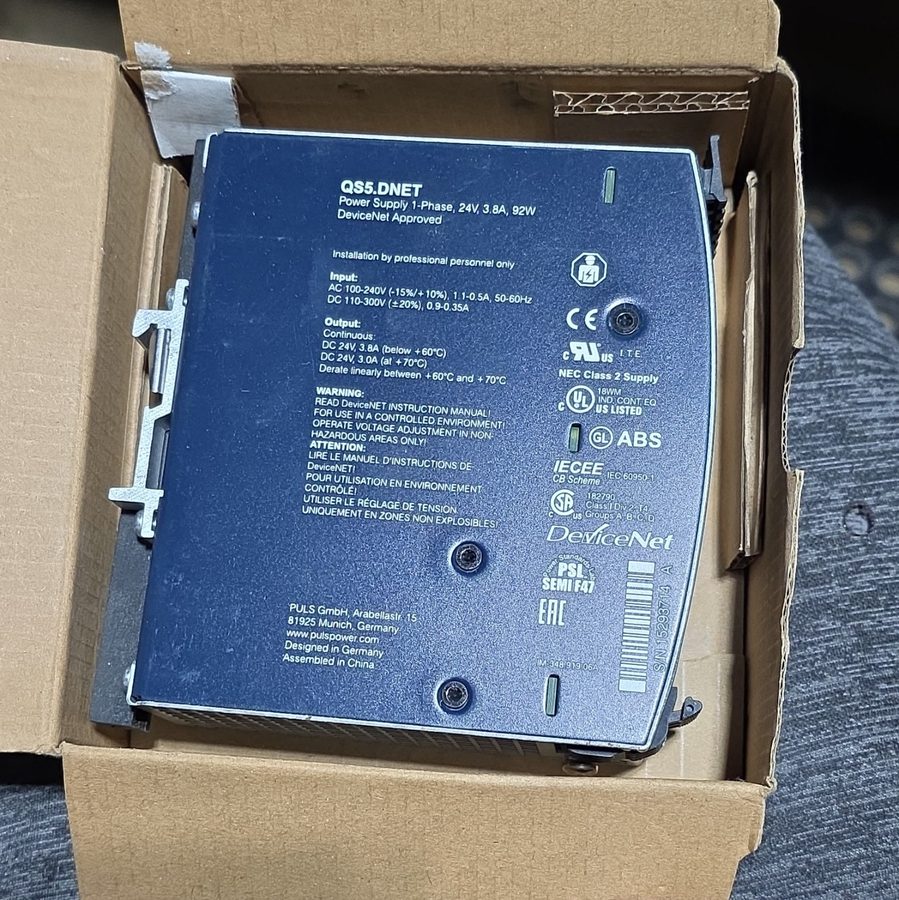 Блок питания PULS Dimension QS5.DNET DIN Rail Power Supply 24VDC 3.8A 92W Device