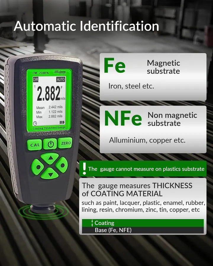 Толщиномер Coating Thickness Gauge CM-208FN 0-2000µm (0-78 mils) Industrial Pain