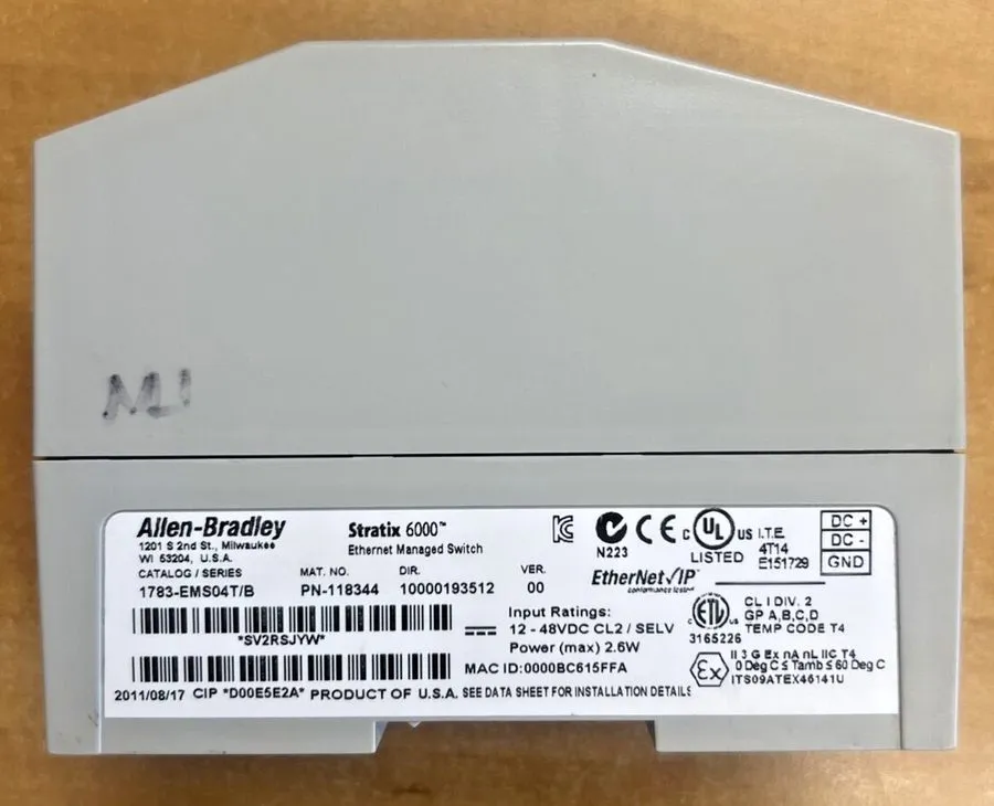 Коммутатор Allen Bradley 1783-EMS04T/B Ethernet Managed Switch, 4-Port RJ45, 12-