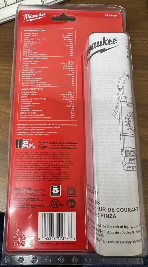 Тестер Milwaukee 2237-20 600V AC/DC Digital Clamp Meter HVAC/R