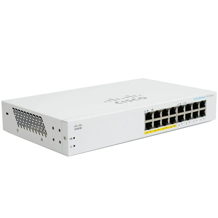 Коммутатор Cisco CBS110-16PP 16-Port Gigabit Unmanaged PoE Switch 8x PoE 64W 1U  — фото лота 2