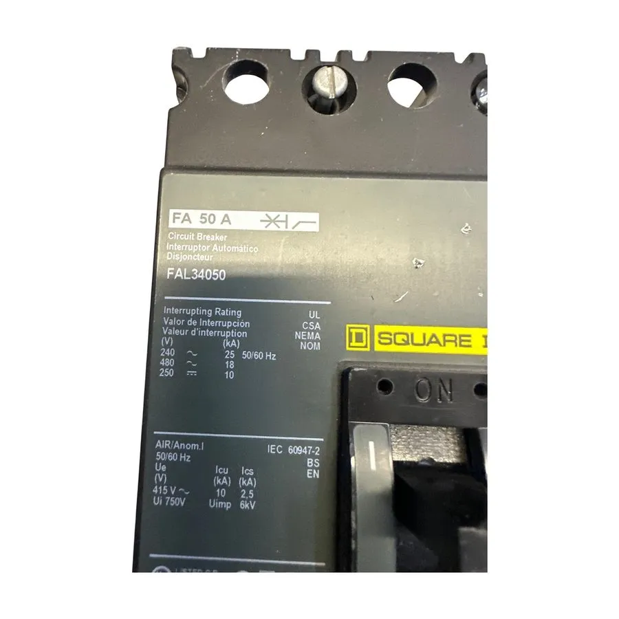 Автоматический выключатель Square D FAL34050 50A 3-Pole 480V Circuit Breaker FA