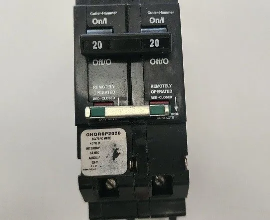 Автоматический выключатель EATON Cutler Hammer GHQRSP2020 2 Pole 20 Amp 480V Rem