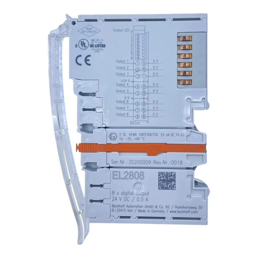 Модуль ввода-вывода NSOP Beckhoff EL2808 8-Channel Digital Output 24V DC EtherCA — фото лота 1