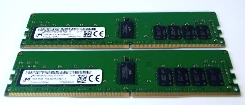 Модуль памяти Micron 32GB (2x16GB) 2RX8 PC4-3200AA-RE2-12 RAM DDR4 MTA18ASF2G72P