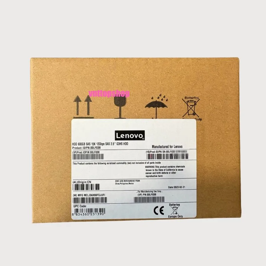 Жёсткий диск Lenovo 600GB 00LF038 15K 2.5-inch SAS 12Gb/s SR650 HDD Hard Disk Dr