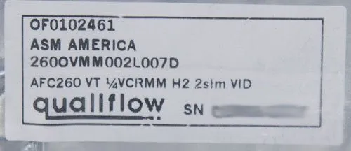 Контроллер Qualiflow AFC 260 H2 2 slm Mass Flow Controller MFC ASM PN: 54-106861 — фото лота 1