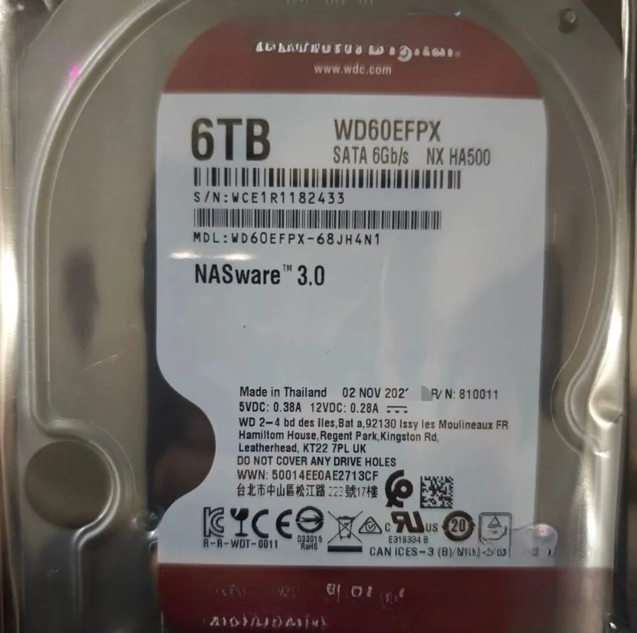 Жёсткий диск Western Digital Red Plus NAS 6TB WD60EFPX 5400RPM SATA III 256MB Ca