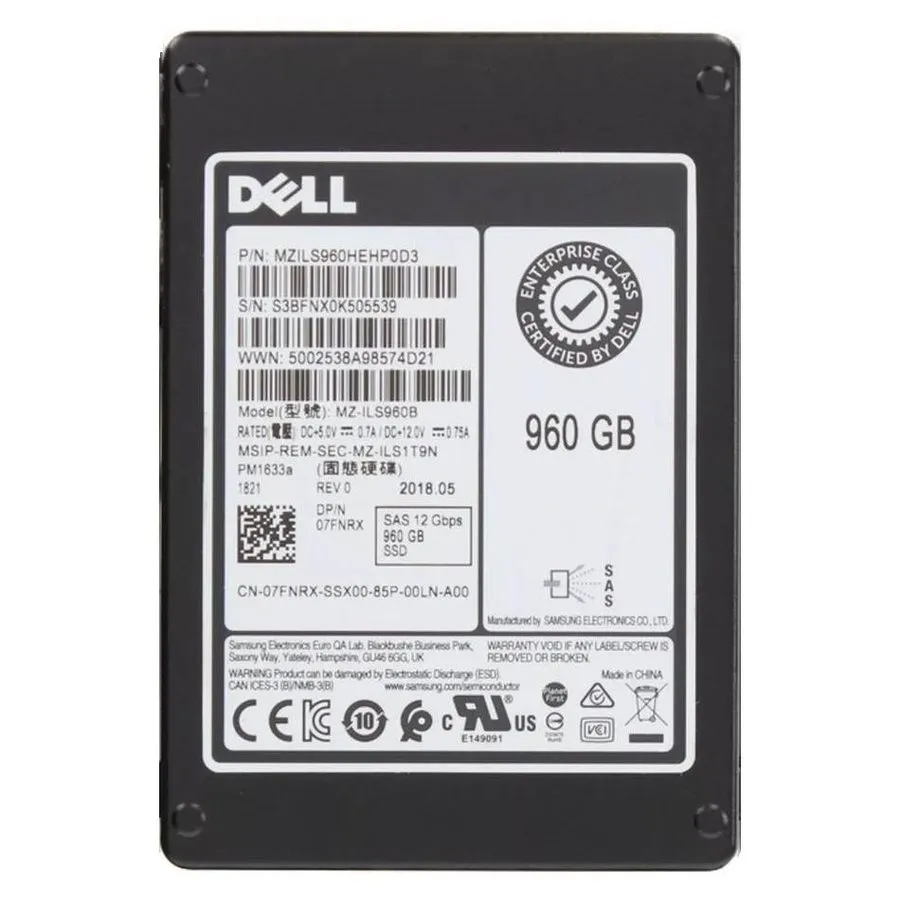 SSD-накопитель Samsung PM1633a 960GB DELL SSD 2.5" SAS 12Gbps MZ-ILS960B MZILS96
