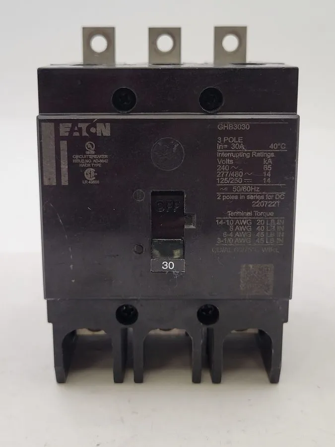 Автоматический выключатель Cutler Hammer GHB3030 30A 480V 3-Pole Circuit Breaker