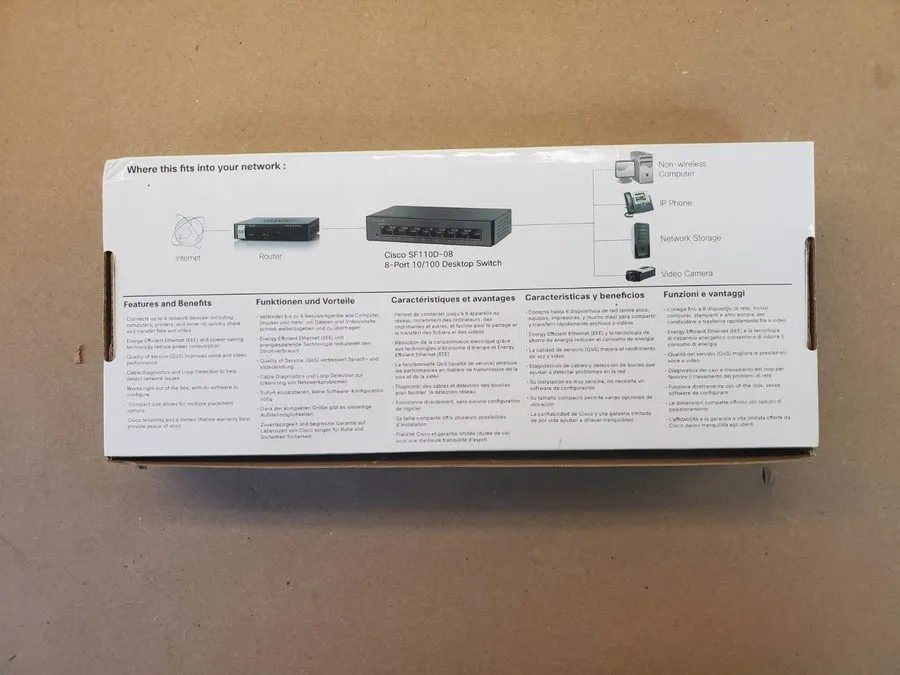 Коммутатор CISCO SF110D-08 8 Port 10 100 PoE Desktop Switch — фото лота 1