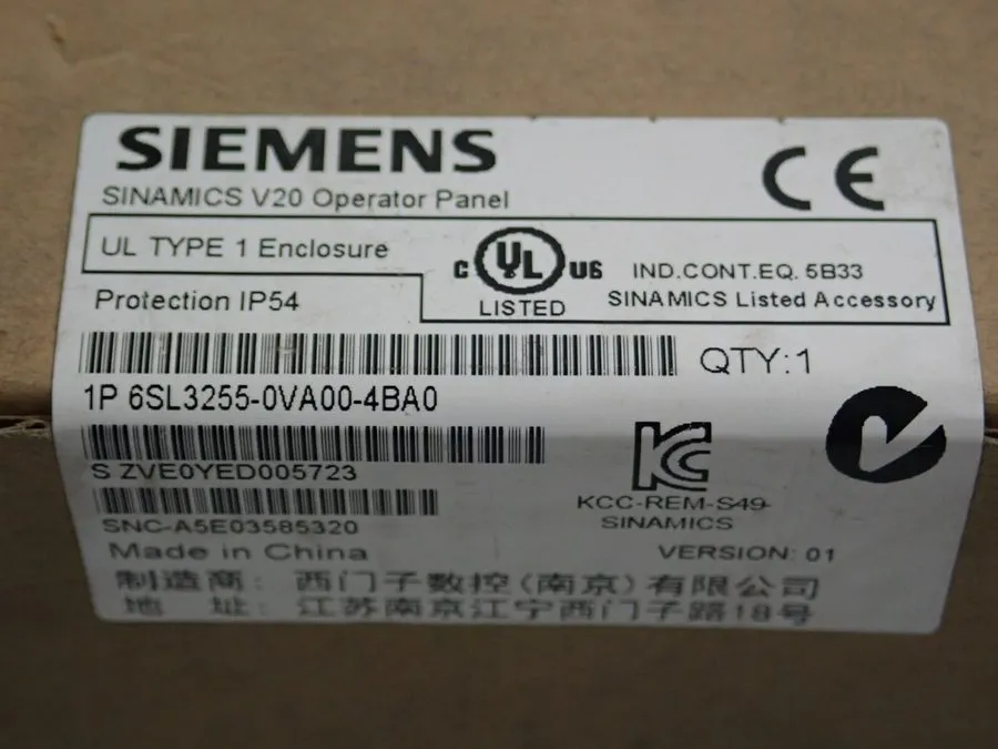 Частотный преобразователь SIEMENS SINAMICS V20 OPERATOR PANEL 1P 6SL3255-0VA00-4