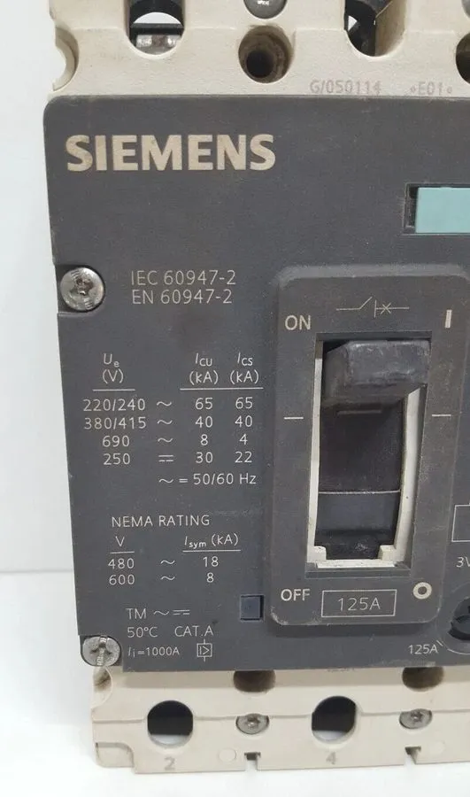 Автоматический выключатель SIEMENS 3VL1712-1DD33-0AA0 Circuit Breaker 125A 3P