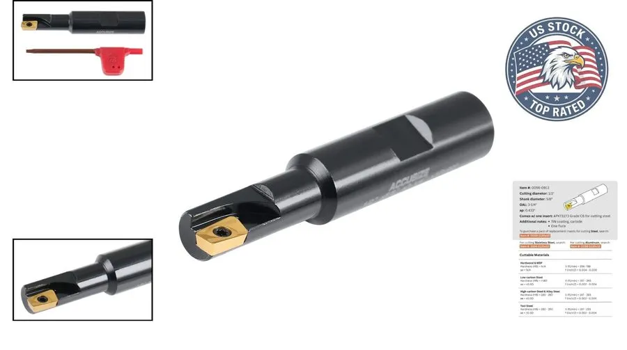 Вакуумная присоска 1/2'' 90-Degree End Mill with Carbide Inserts Perfect