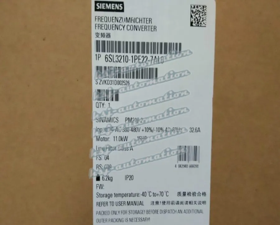 Частотный преобразователь Siemens SINAMICS G120 6SL3210-1PE22-7AL0