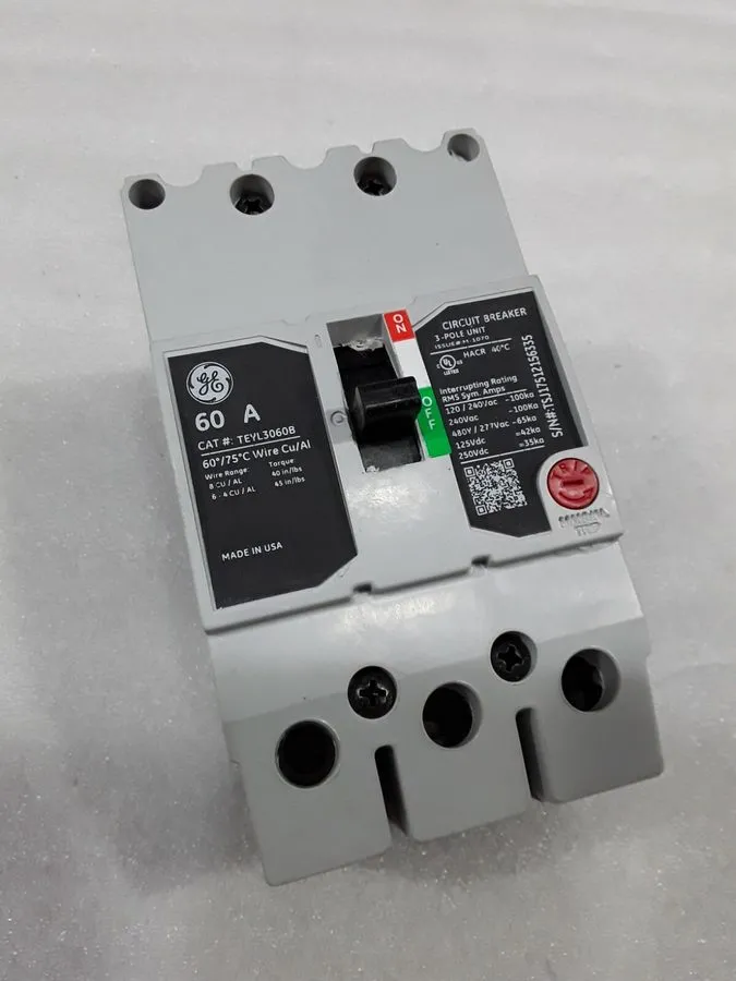 Автоматический выключатель GE TEYL3060B 60A 480V 3 Pole Molded Case Circuit Brea