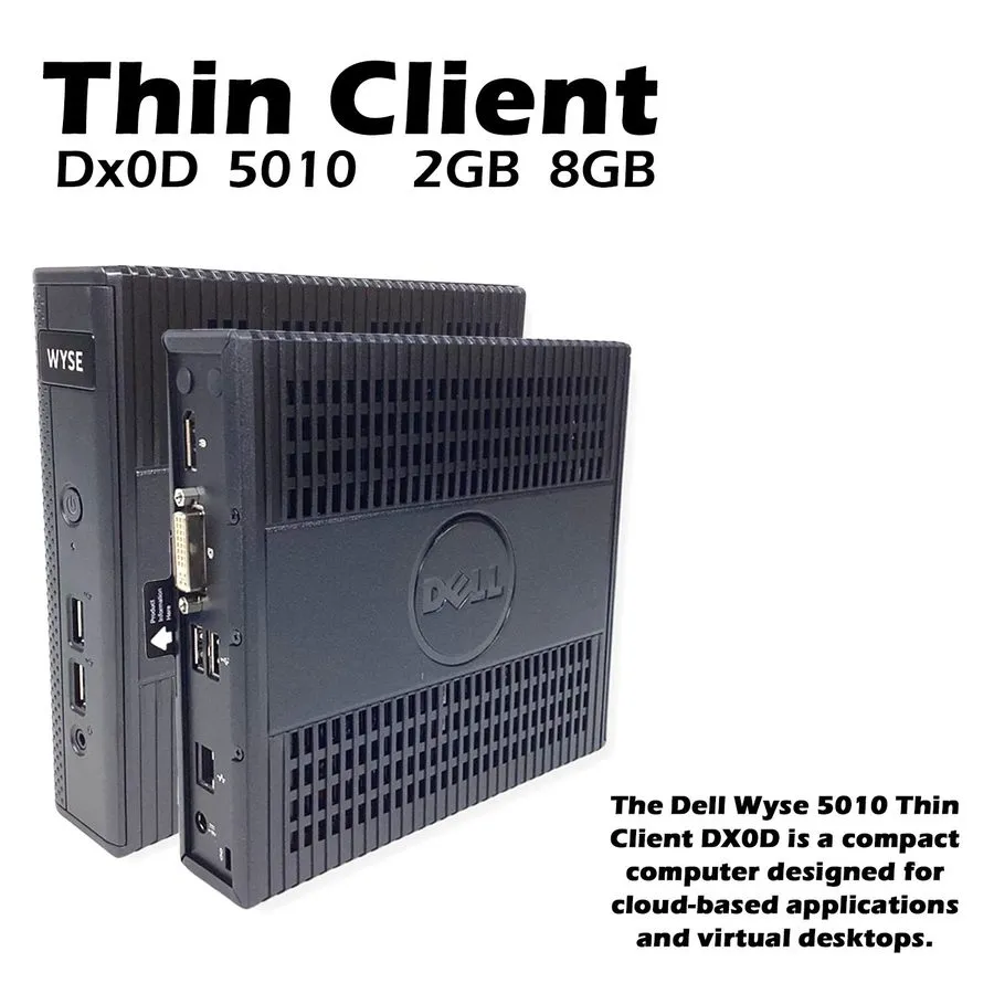 SSD-накопитель Dell Wyse 5010 Thin Client Dx0D AMD 2GB RAM 8GB SSD ThinOS 8.2 RJ — фото лота 1
