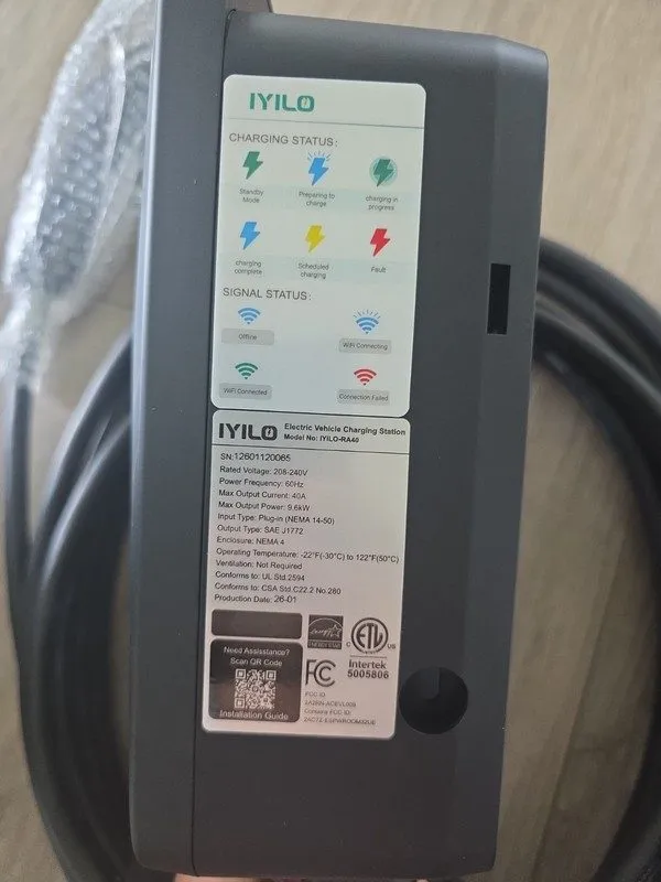 Аккумулятор Level 2 EV Charger, 40-48Amp, J1772 Wall 40A Plug-in