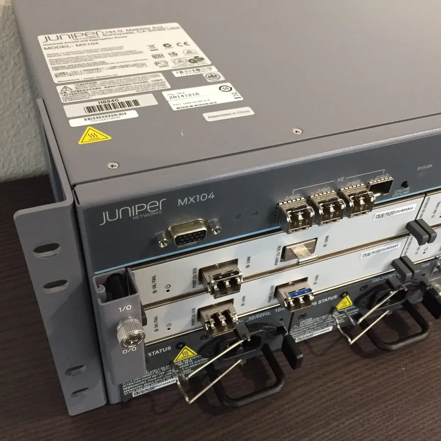 Маршрутизатор Juniper MX104 MIC-3D-2XGE-XFP x4 RE-S-MX104-S-A Dual AC Power