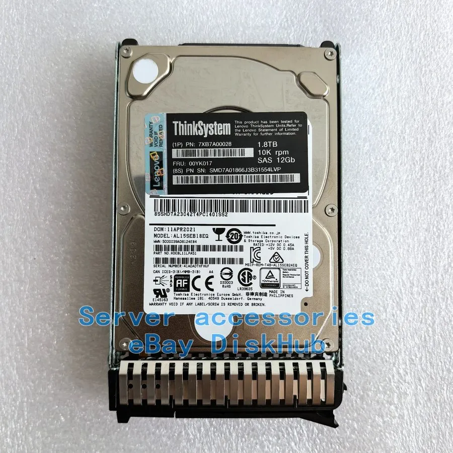 Сервер 7XB7A00028 Lenovo ThinkSystem 00YK017 2.5" 1.8TB 10K SAS 12G HDD Hard Dri