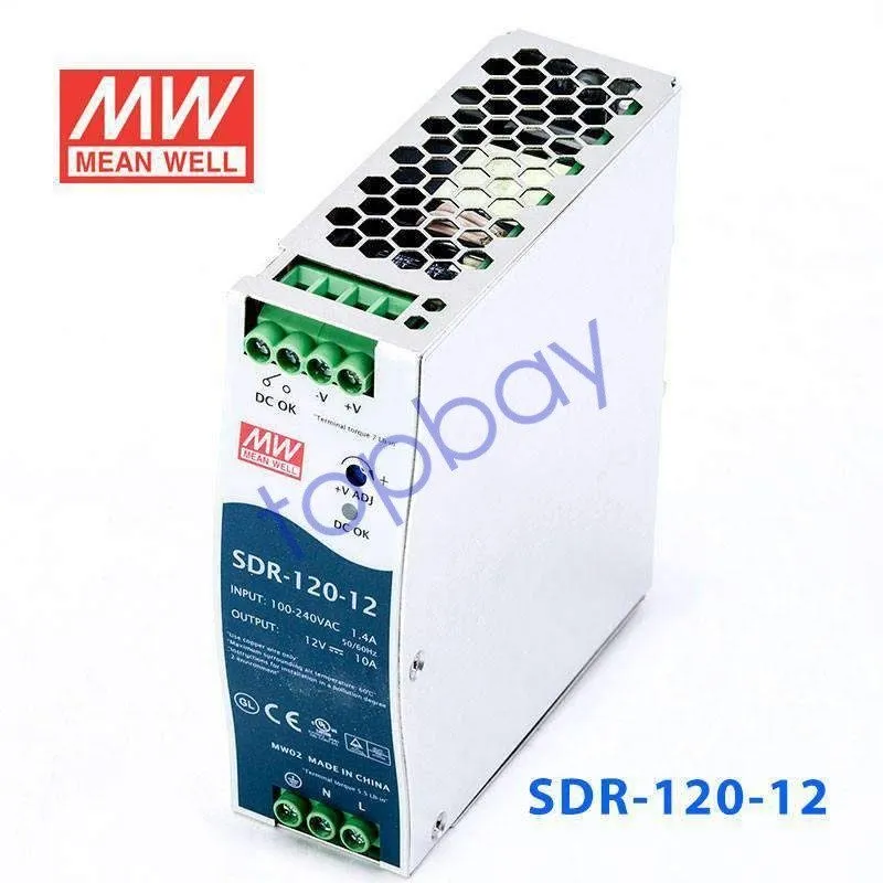 Блок питания MEAN WELL SDR-120-12 AC DC DIN Rail Mount 12VDC 10A Power Supply 12