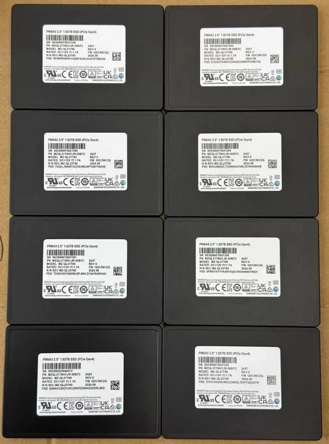 SSD-накопитель Samsung PM9A3 1.92TB U.2 SSD PCIE 4.0 NVME MZ-QL21T90 MZQL21T9HCJ
