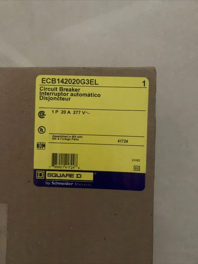Автоматический выключатель ECB142020G3EL Square D Bolt-On 480V 20A 1 pole circui — фото лота 2
