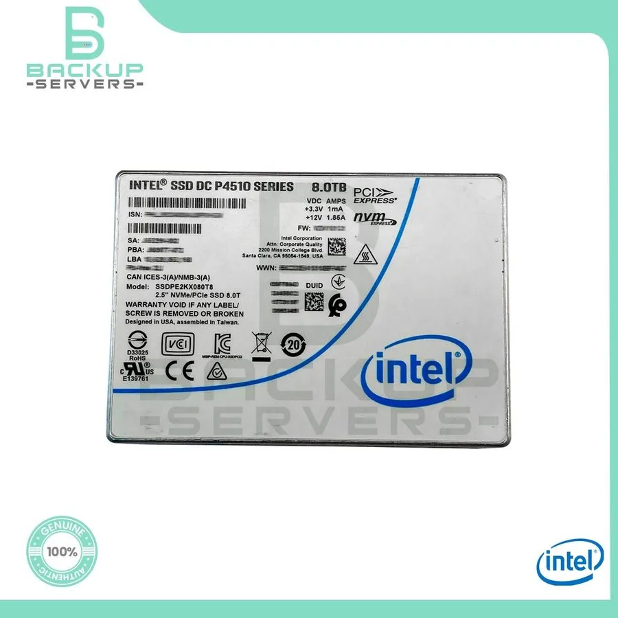 SSD-накопитель Intel DC P4510 8TB NVMe PCIe 3.1 x4 U.2 Enterprise SSD SSDPE2KX08