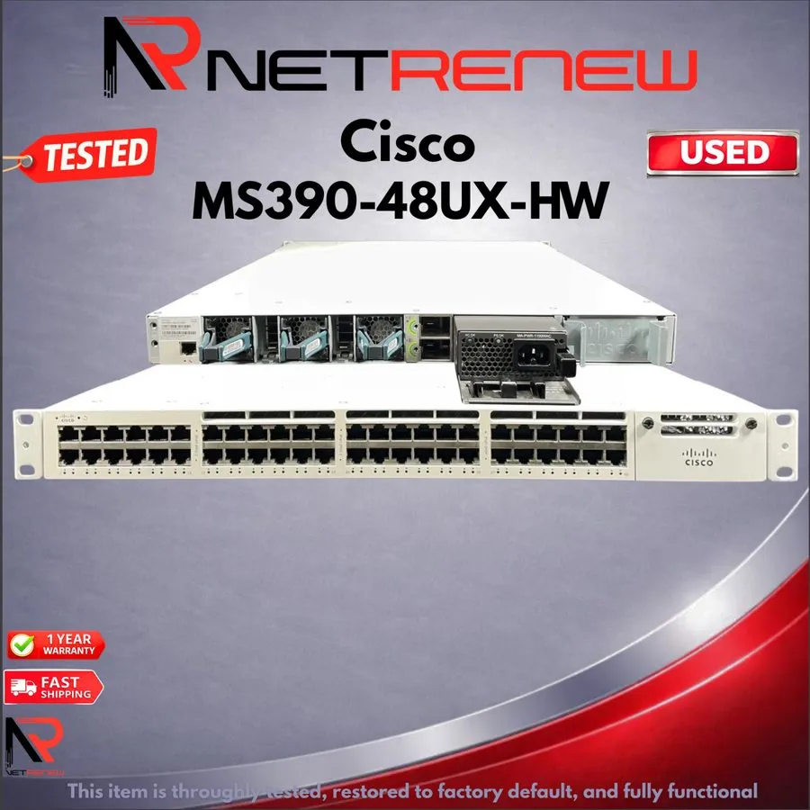 Коммутатор Cisco Meraki MS390-48UX-HW 48-Port PoE+ UPoE Network Switch UNCLAIMED