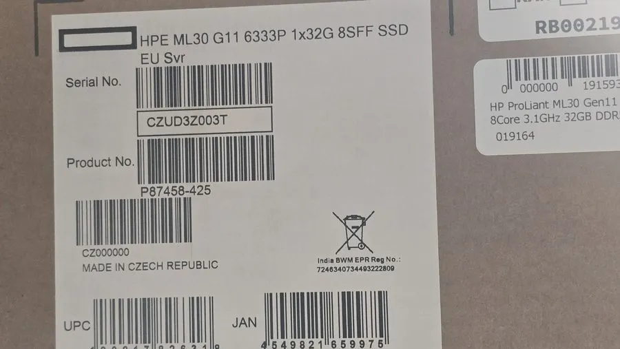 Сервер HPE ML30 Gen11 Xeon 6333P 8Core 3.1GHz 8SFF HDD Bay 2x PSU
