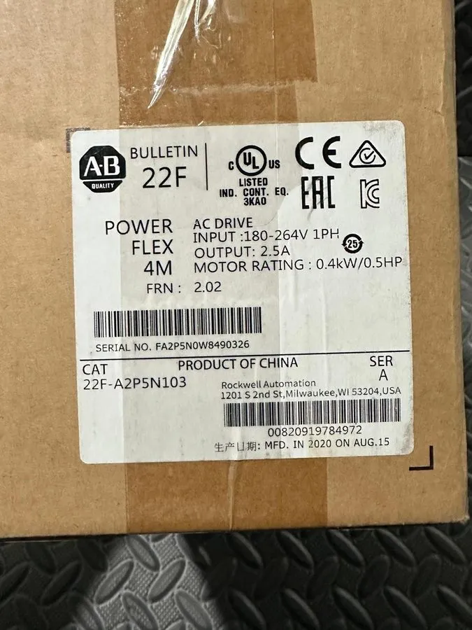 Частотный преобразователь Allen-Bradley 22F-A2P5N103 PowerFlex 4M AC Drive 0.5 H