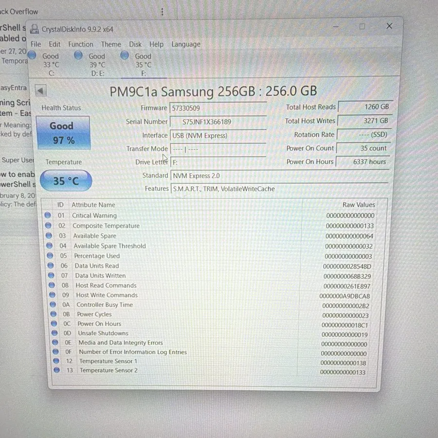 SSD-накопитель SAMSUNG PM9C1a 256GB GEN4 X4 NVME SSD MZ-9L8256C