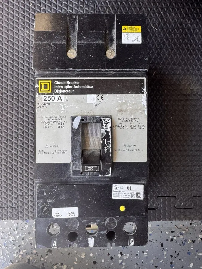 Автоматический выключатель Square D KC34250 250 Amp 3 Pole 480V @65KA I-Line Cir