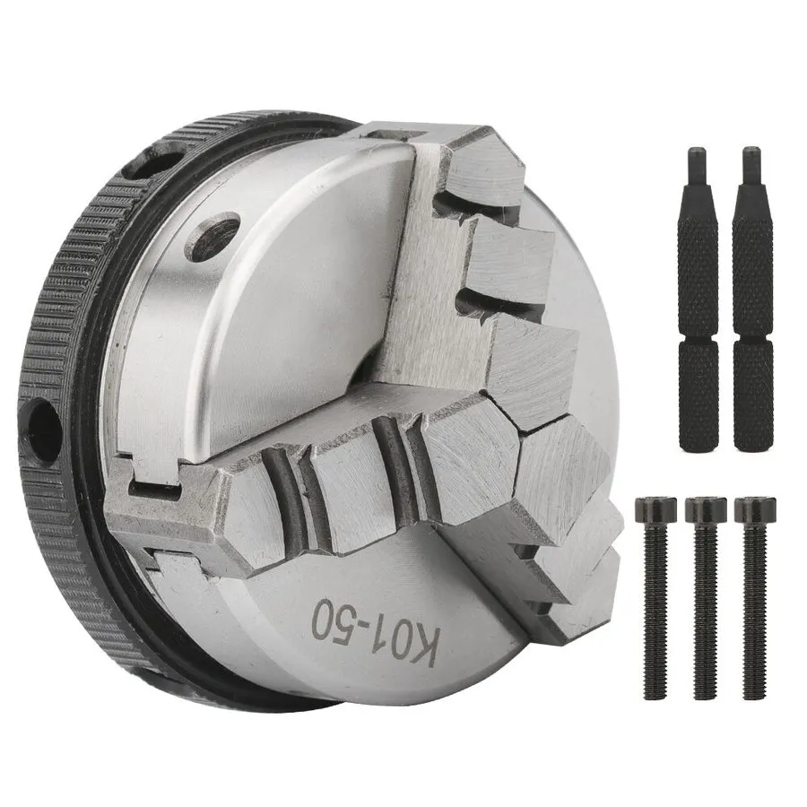 Режущий инструмент K01-50/60/80B Lathe Chuck 3 Jaw Self Centering Chuck — фото лота 2