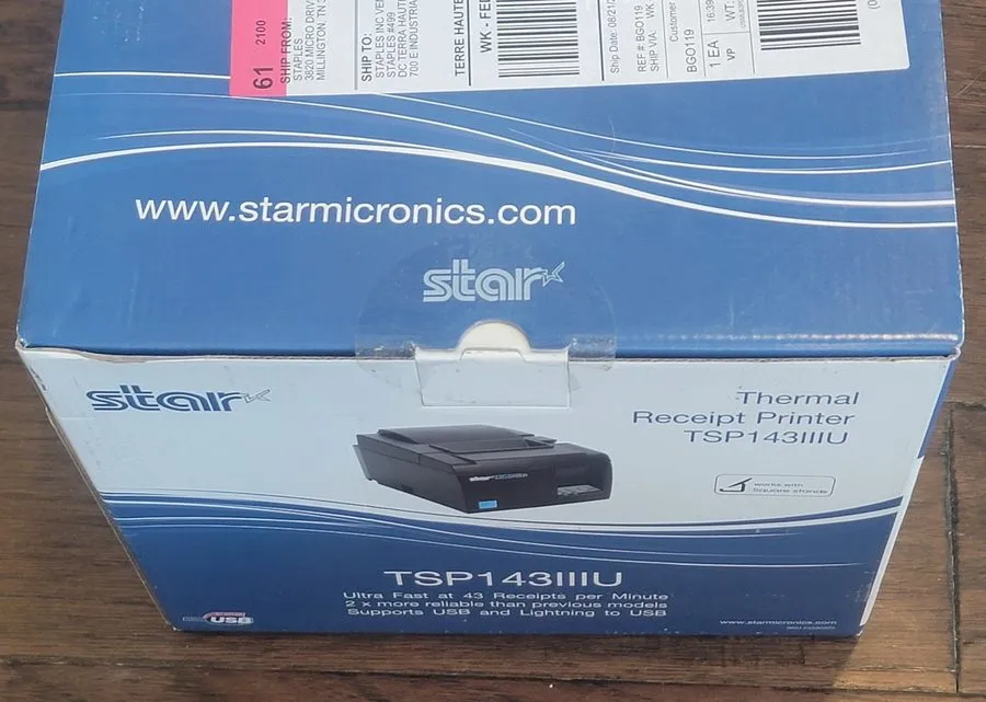 Принтер чеков STAR TSP143IIIU USB Thermal Ticket POS 80MM Receipt Printer Black 