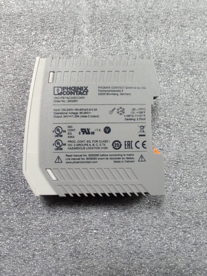 Блок питания Phoenix Contact 30W 24VDC 3 Pole DIN Rail Power Supply UNO-PS/1AC/2